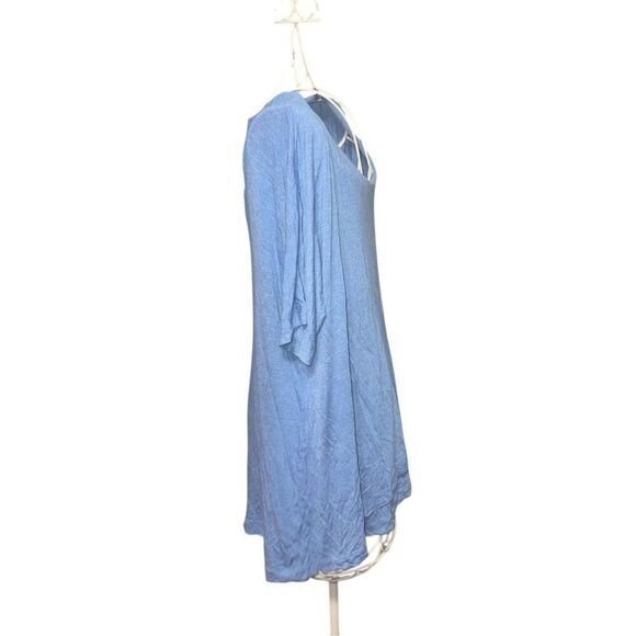 NICE WOMEN J Jill Pure Jill Elliptical Scoop Neck Tee Coastal Blue Shirt Size SI - Picture 5 of 6